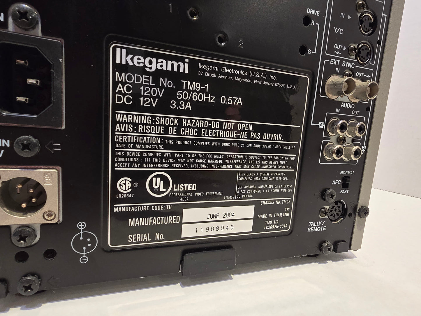 Ikegami TM9-1 9" Pro Monitor