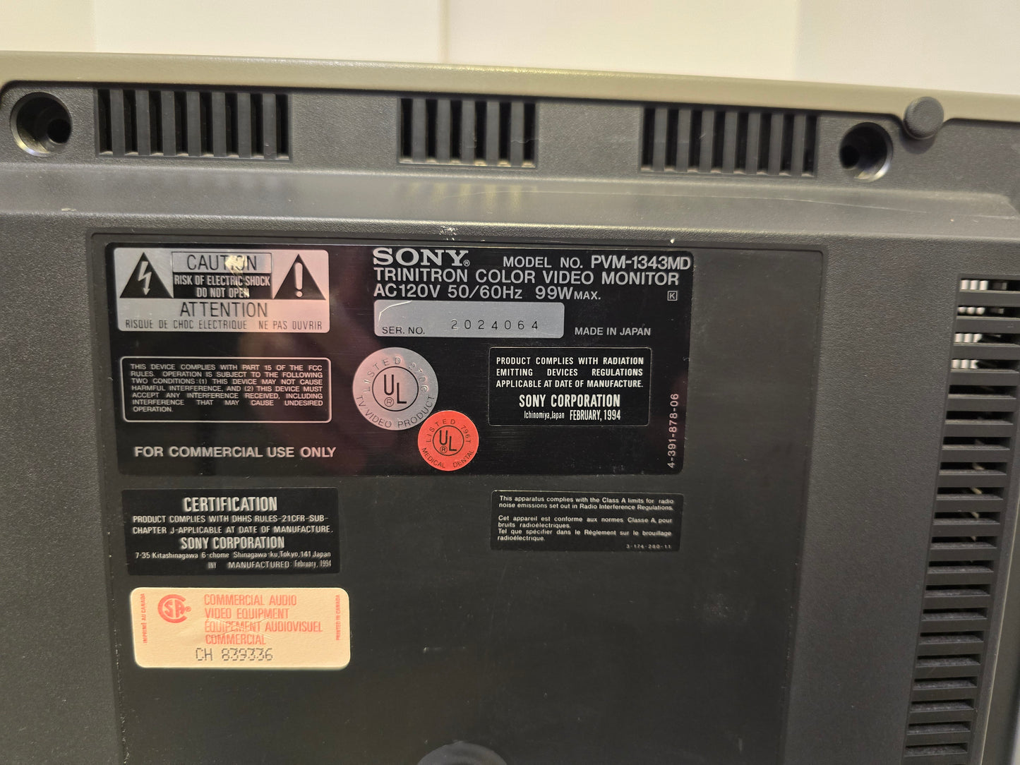 Sony PVM-1343MD